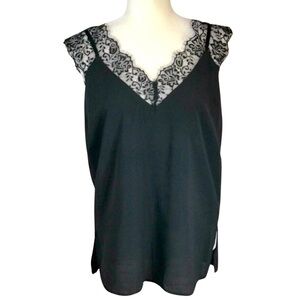 BOUTIQUE ITEM-- EYELASH LACE CAMISOLE/ TOP/ TANKI N BLACK